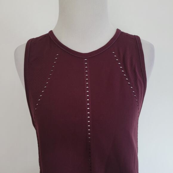 Athleta Foothill Crew Tank Athletic Split Tie Back Seamless Purple Women Small - Picture 5 of 10